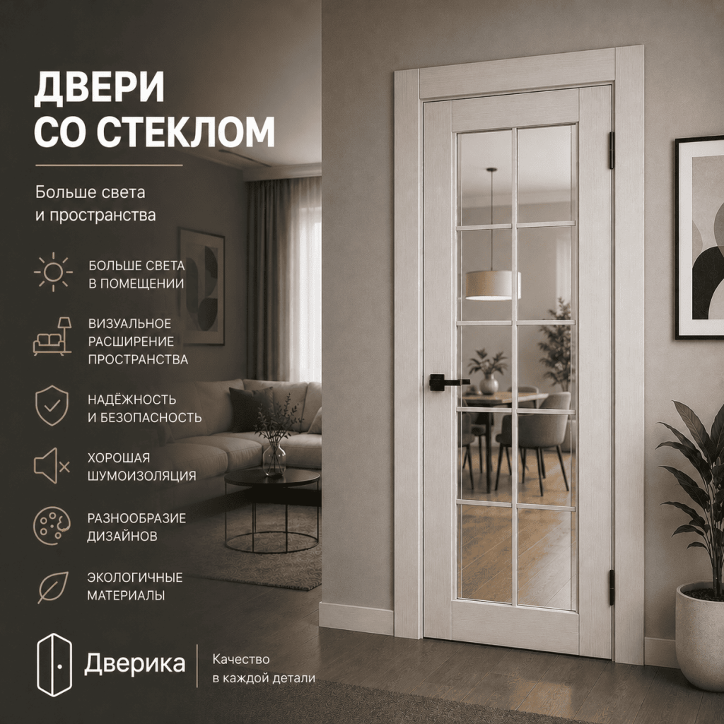 Двери со стеклом каталог