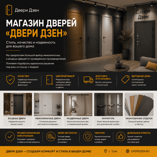 О нашем магазине дверей