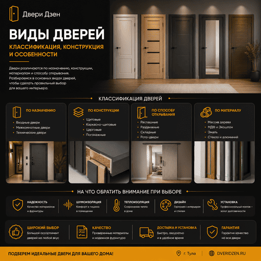 Виды дверей: классификация, конструкции и особенности